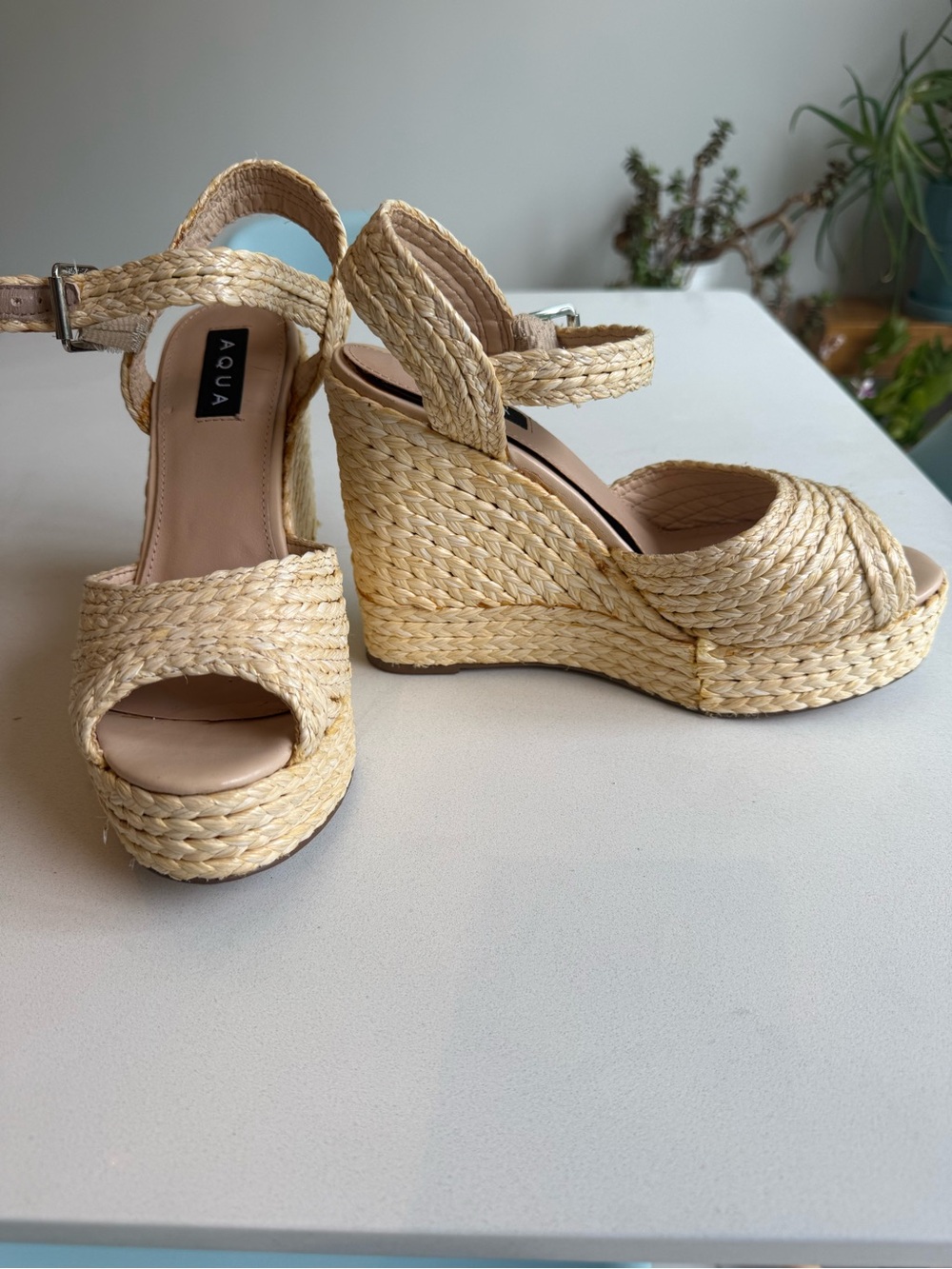 Aqua l Woven Espadrille Wedge Sandals